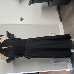 NWT Banana Republic silk. Black Gorgeous dress. Size large petite.
